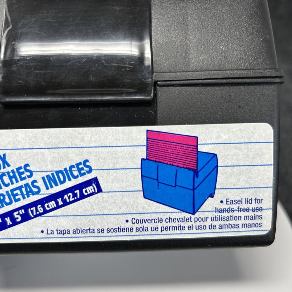 Vintage Oxford 3x5 Index Card Box Bundle Poly A-Z Dividers Black Plastic 1996 - Picture 10 of 10